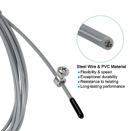PATIKIL 10Ft Speed Jump Rope Replacement Cable, 2.5mm Professional Skipping Rope Steel Wire Replace for High Speed Jump Ropes Grey - Image 4