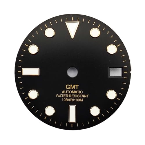 Saharuse 1pc 28.5mm GMT Watch Dial Men's Accessories Suitable for NH35 NH34 Automatic Movement(Dial-1)