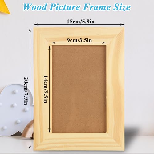 YOUNTHYE 12PCS Wooden Picture Frame for Crafts 4x6 Wooden Frame Unfinished Wood Frames Bulk Solid Wood Picture Frames Wood Frames for Photos Postcard Photo Frames Displays