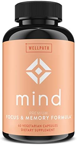 Mind Brain Supplement - Natural Formula to Boost Focus & Memory with Lion's Mane, Ginkgo Biloba, and L-Theanine for Long Term Brain Support - 60 Ct by WellPath