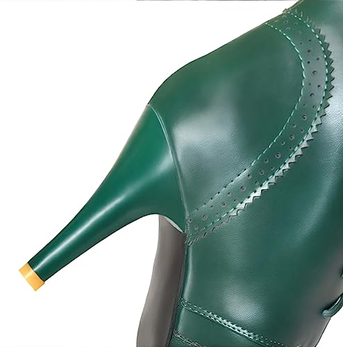 Quimeir Womens Stiletto Ankle Boots Pointed Toe Lace Up High Heel Booties4