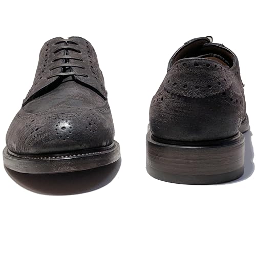 Gabrielle 3 Brown Wingtip 8.5 E 41.5 Men's Tramezza Brushed Suede Leather Oxford (Salvatore2