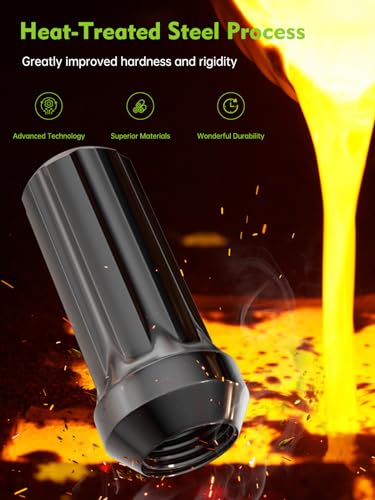 Image of AUTOPTIM 9 /16-18 Spline Lug Nuts - 32 Pcs Black with Socket for Dodge Ram | Replacement for 2002-2010 Dodge Ram 1500, 1994-2011 Ram 2500 /3500 Aftermarket Closed End Nuts, 3 /4 inch(19mm) Hex, 2 inch(50mm) Tall