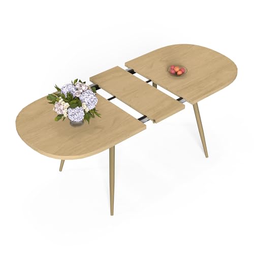 CATMIX Extendable Dining Room Table for 6, Modern Oval Kitchen