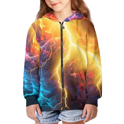 HUIACONG Lightning Fire Zip Up Hoodie for Teen Boys14-16 Full Zipper Sweatshirt for Kids Long Sleeve Shirts Novelty Jacket Hoodies Pullover Sweate Hooded Top4