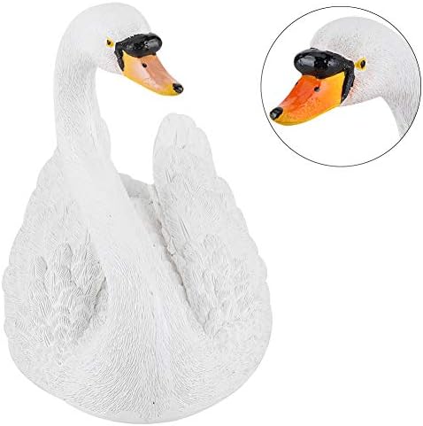 Miniatura 3 de Yosoo Figura de cisne, decoración de estanque, simulación de resina, adorno flotante de cisne blanco para decoración de paisaje, patio, jardinería