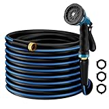 Besiter Heavy Duty Garden Hose 5/8' 50FT: Flexible Rubber Water Hose with 10...