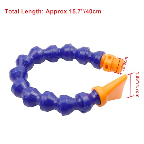 Rannb 1/2\" Thread Water Oil Coolant Hose Pipe Adjustable Coolant Pipe Hose Round Flexible Flat Nozzle Cooling Tube for CNC Lathe Milling Drill Machine-2pcs