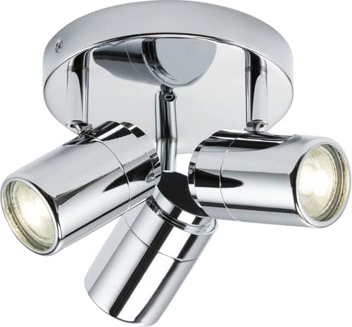 Knightsbridge 230V IP44 GU10 Triple Spotlight - Chrome
