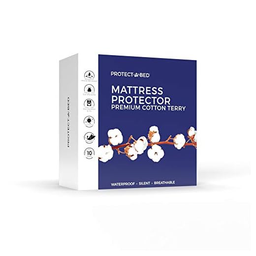Protect-A-Bed Premium Cotton Terry Cloth Waterproof Mattress Protector, Blocks Dust Mites and Allergens, Machine Washable, White King