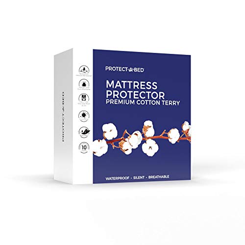 Protect-A-Bed, Premium Cotton-Terry Mattress Protector, Waterproof, 5-sided, Queen by Protect-A-Bed - Used condition - US$24.70