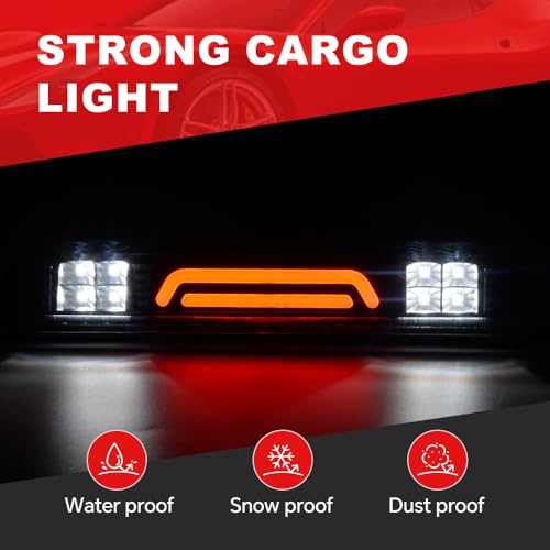 MOUTUX LED 3rd Brake Light Compatible with Ford F150 Lobo 2004-2008/Fit Ford Explorer Sport Trac 2007-2010 Third Brake Stop Lamp Light Black Housing Clear Lens by MOTUX - Image 4