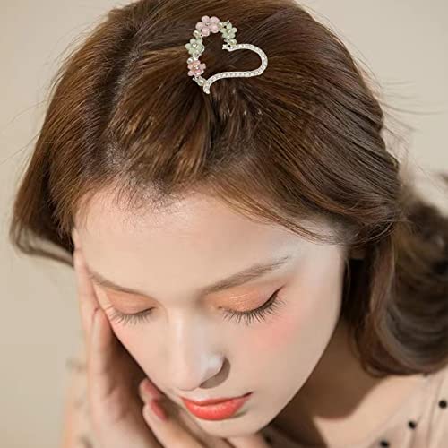 8 Pieces Vintage Flower Hair Pins Handmade Flower Hair Barrettes For Metal Gold Tone Hairpins Colorful Floral Design Hair Clips Women Girls Hair Accessories Jewelry Accessory #TOP5