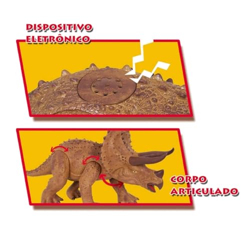 Dino World Triceratops Cotiplás Marrom
