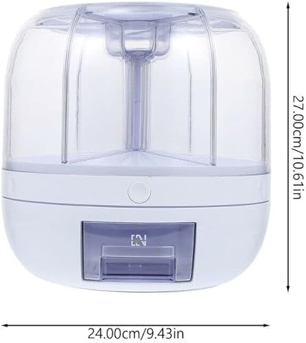 Miniatura 7 de Dispensador de granos, dispensador de arroz giratorio de 6 rejillas, dispensador de alimentos secos con taza medidora, organización de cocina, 22.0