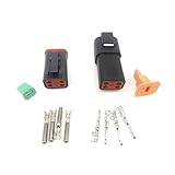 Kaifa 10 Sets Kit Black Dt 4 Pin Waterproof Electrical Wire Connector Plug Kit 22-16Awg DT06-4S DT04-4P Kf00032-10