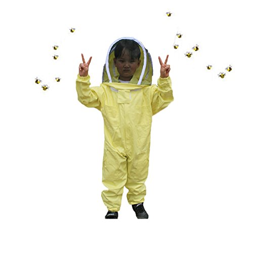 Flybee Juego De Apicultura Bee Beeit (Todo En Uno) con Velo Redondo Chaqueta De Seguridad Protectora para Todo El Cuerpo Ropa para Niños/Equipo De Ahumado Infantil contra Picado De Abeja Aireado,L