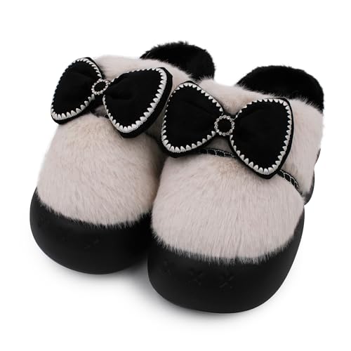 Image of VRITRAZ Women's Comfort Slip On Closed Toe Warm Winter House Clog Indoor Slipper with Cute Print and Degins