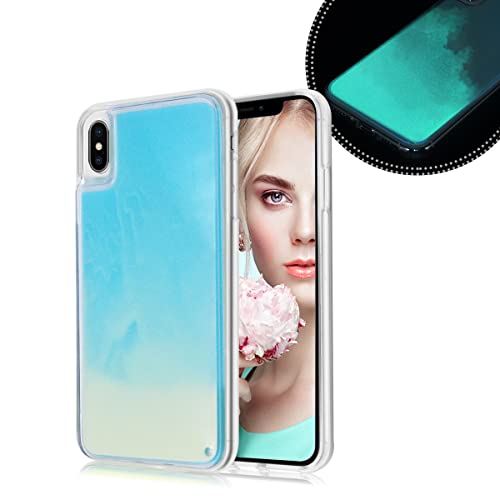 Losin Fluorescent Case Compatible With Iphone X/Iphone Xs Case Luxury Glow In The Darkness Noctiluncent Liquid Luminous Sand Hard Pc + Soft Tpu Fluorescent Case #TOP1