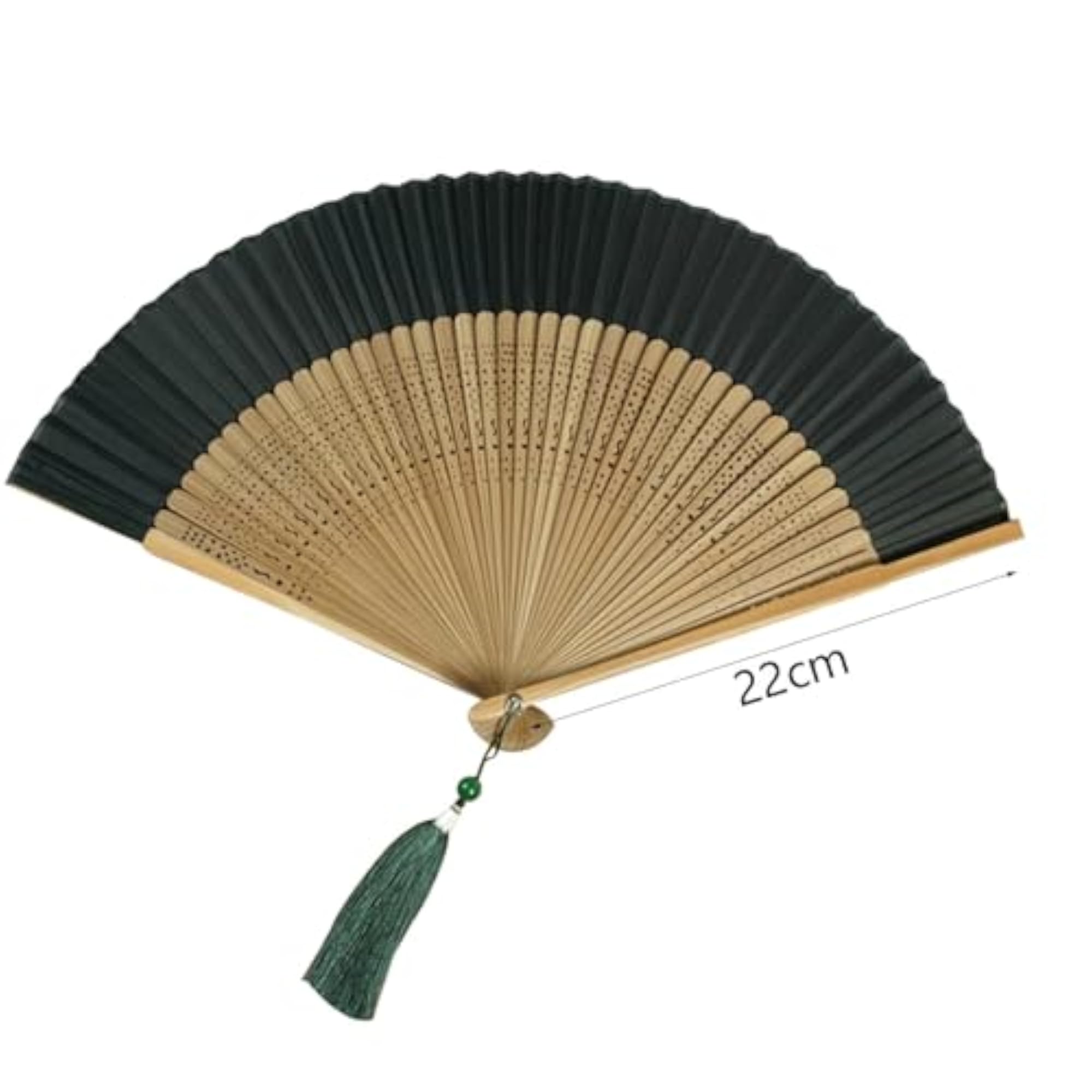 2x Folding Hand Held Bamboo Silk Fans for Party Performance