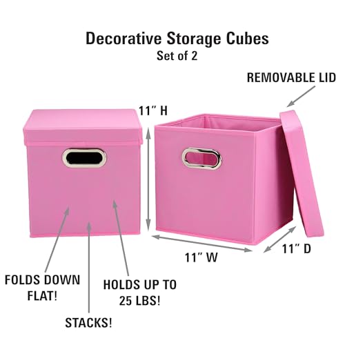 Image of Household Essentials Cube Set with Lids, Pink, 2-Pack