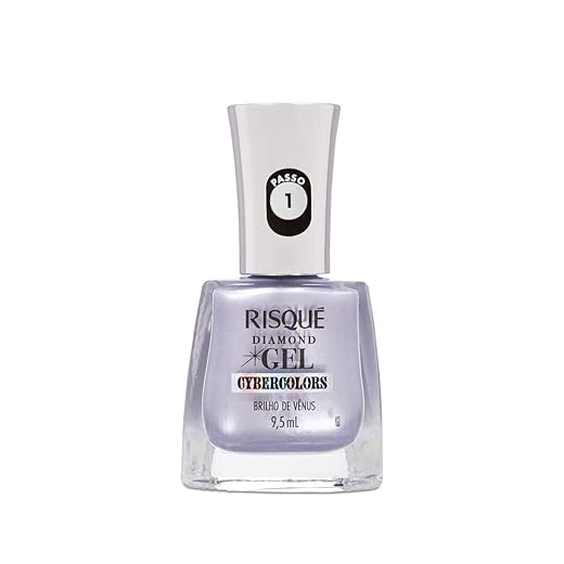 Esmalte Prata Risqué Diamond Gel Cybercolors Brilho de Vênus Efeito 9,5 mL