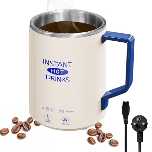 Hervidor Eléctrico de Diseño 350ml con 4 Temperaturas - Tetera Mini Personal Portátil 300W para Café/Té/Leche - Apagado Automático y Compacto