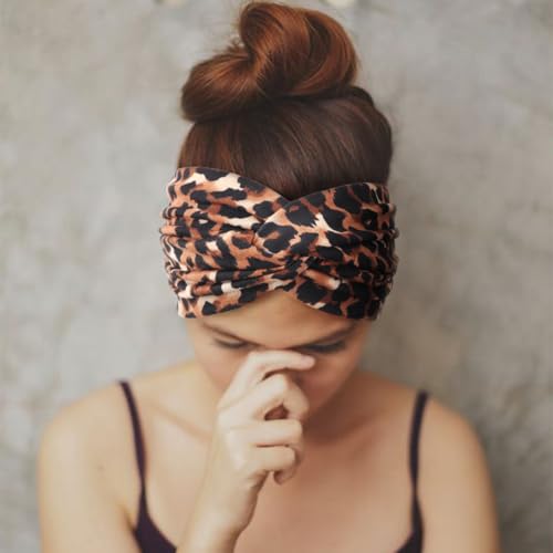 Image of DRESHOW 4 Pack Turban Headbands for Women Wide Vintage Head Wraps Knotted Cute Hair Band Accessories
