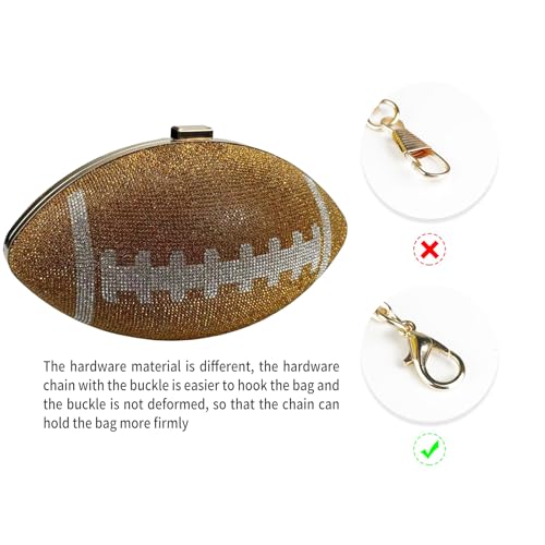 Image of Gripit Bling Rhinestone Football Shaped Rugby Quirky Bag Purse Novlety Chain Purse