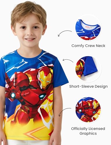 Image of Disney Princess Frozen Marvel Stitch Minnie Mickey Star Wars Girls /Boys Athletic Shirts UV Quick Dry Graphic T-Shirt 2-9 Year