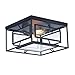Maxim 21670CDBK Era Geometric Metal Frame Square Flush Mount Ceiling Lighting, 2-Light 60 Total Watts, 9" H x 16" W x 16" L, Black