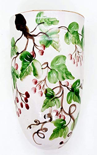 Umidificatore per Termosifoni + Gancio ad S Ceramica Handmade Le Ceramiche del Castello Made in Italy (Edere bacca rossa)