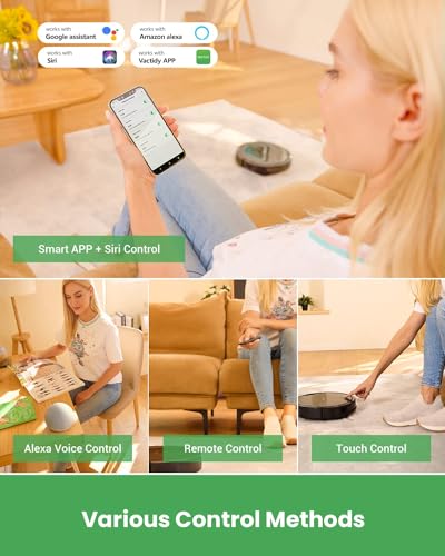Vactidy T8 Robot Vacuum and Mop, Gyro Navigation Robotic Vacuum Cleaner, 2 in 1 Mopping Robot with Watertank and Dustbin, WiFi/App/Alexa/Siri Control, Self-Charging, Ideal for Hard Floor, Carpet 6 Vactidy T8 Robot Vacuum and Mop, Gyro Navigation Robotic Vacuum Cleaner, 2 in 1 Mopping Robot with Watertank and Dustbin, WiFi/App/Alexa/Siri Control, Self-Charging, Ideal for Hard Floor, Carpet - Image 4