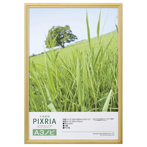 HAKUBA FWPX-NTA3N Wooden Picture Frame, Pixria, A3 Nobi, Size, Natural, A3 Nobi, 1 Side, Wood