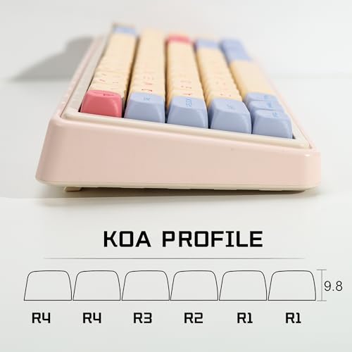 Image of KBDiy Marshmallow KOA Profile Keycaps Set,Dye-Sublimation PBT Pink Cute Custom Keyboard Keycap,141 Key Cap Set for Cherry Gateron MX Switches Mechanical Keyboards