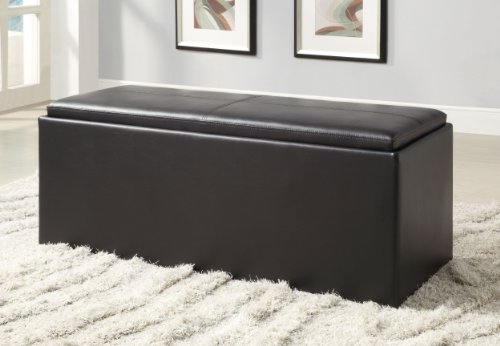 Homelegance Homelegance Blasey Storage Bench With 2 Ottomans, Bi-Cast Vinyl, Dark Brown #TOP1