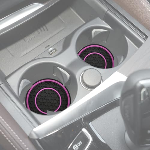 Portavasos para auto universal negro y púrpura 4 piezas miniatura 2