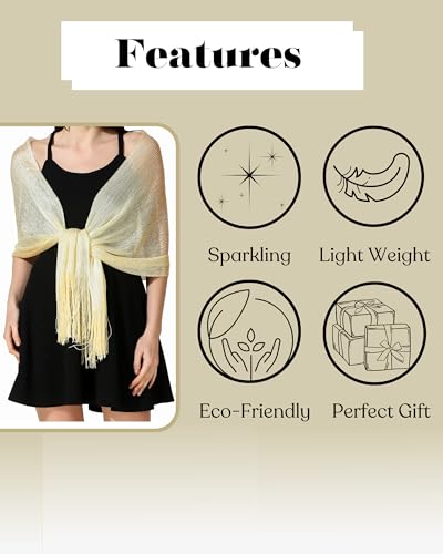 Women's Metallic Shawl and Scarf Wraps For Evening Party and Wedding Dresses4