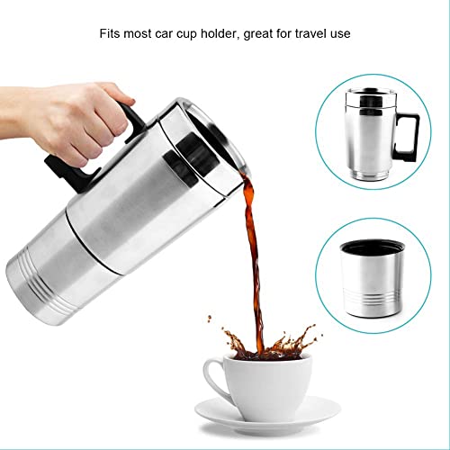 Image of Oshotto 12V Stainless Steel Car Heating Kettle /Mug, Travel Friendly electric Tea /Coffee maker Compatible with Hyundai Verna Old (300ml)