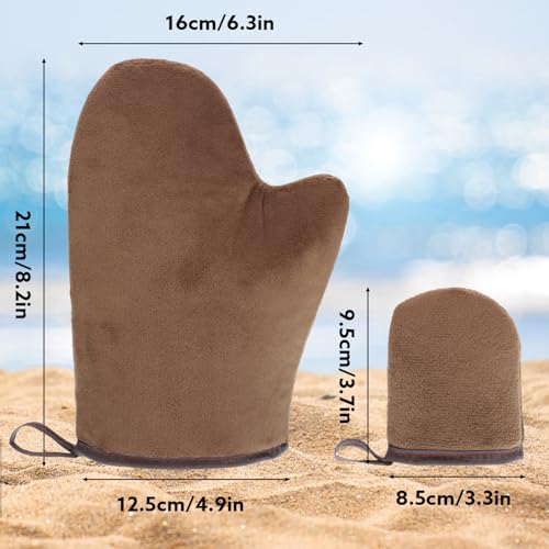 2 Selbstbräuner Handschuhe, Doppelseitig, Braun – Ansicht 2