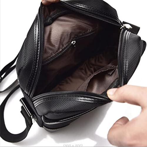 Multifunction Canvas Crossbody Shoulder Bag Chest Bag Outdoor Travel Small Satchel Bag, Multi-pocket Purse Handbag Organizer Bag for Men & Women Outdoor Cycling Hiking Travel - Black- Style 3 - Thumbnail 3
