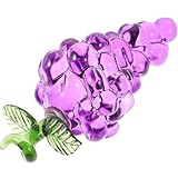 DRESSOOS Estatua de UVA de Cristal Mini Morada Adorno Decorativo para Escritorio y Hogar Figura Artificial de Fruta para Decoración de Mesa Accesorio Brillante y Duradero