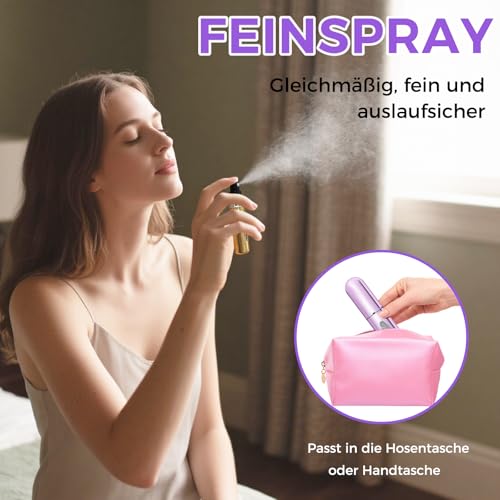 CNMTCCO Parfümzerstäuber, 4 Stück Parfüm Abfüller, Parfum Zerstäuber für Unterwegs, Klein und Tragbar, Geeignet für Flugreisen, Handtaschen, Reisen (5ml)