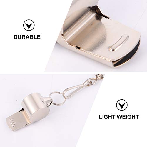 Apito Esportivo com Cordões de Aço Inoxidável Besportble, 6 peças, apito de som alto e nítido para o