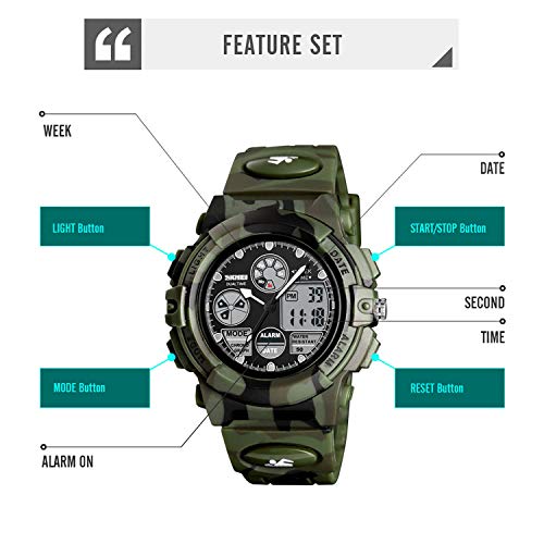 image for Cofuo Camouflage Watch for Kids - Waterproof, Shockproof, and Multi-Fu