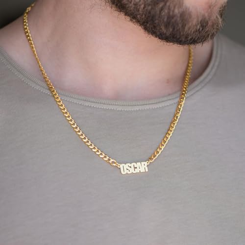 Father's Day Gift - Personalized Sterling Silver Name Necklace - Choose Your Style - Gift for Men, Him, Husband - Gold or Gold Vermeil Plated - Custom Nameplate Pendant - by MYKA2