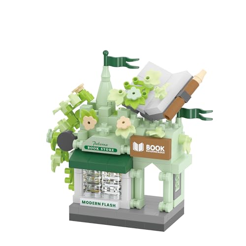 Library Shop City Street View House Mini Building Micro Blocks