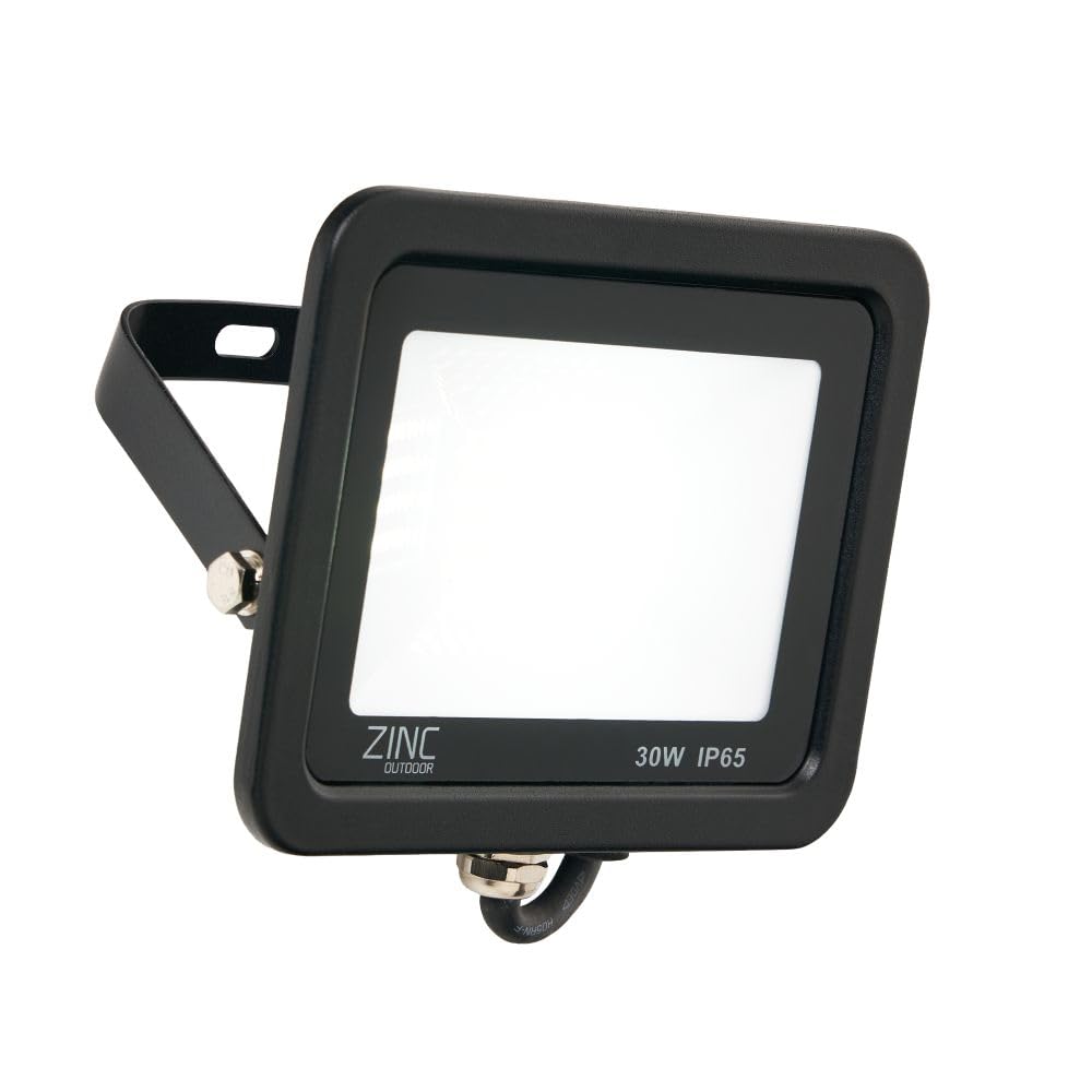 Litecraft Black Mears Flood Light Outdoor Ip65 Slimline Integrated Led In - (30 Watt)