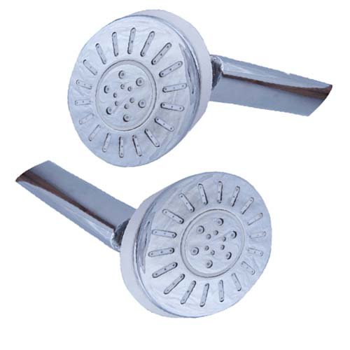 SHRUTI Jaly Type Single Flow ABS Shower Head with Round Shower Head arm Overhead Bathroom Rain Shower with Rubbit Cleaning System (Chrome) with Free Wall Flange and Teflon tap - (6003, 1774,1375)