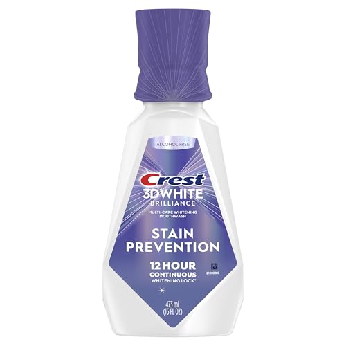 crest 3d white brilliance stain prevention mouthwashrinse 473 ml- 12-hour stain prevention alcohol free